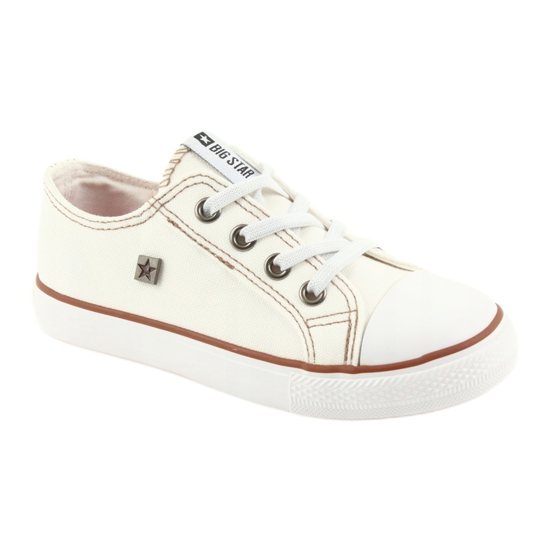 Big Star Sneakers per bambini delle grandi stelle legate 374085 bianche bianco 1