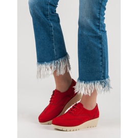 Corina Scarpe rosse con zeppa rosso 1