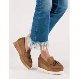 Corina Mocassini con zeppa cammello marrone 2