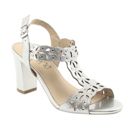 Caprice Sandali traforati 28315 argento grigio 1