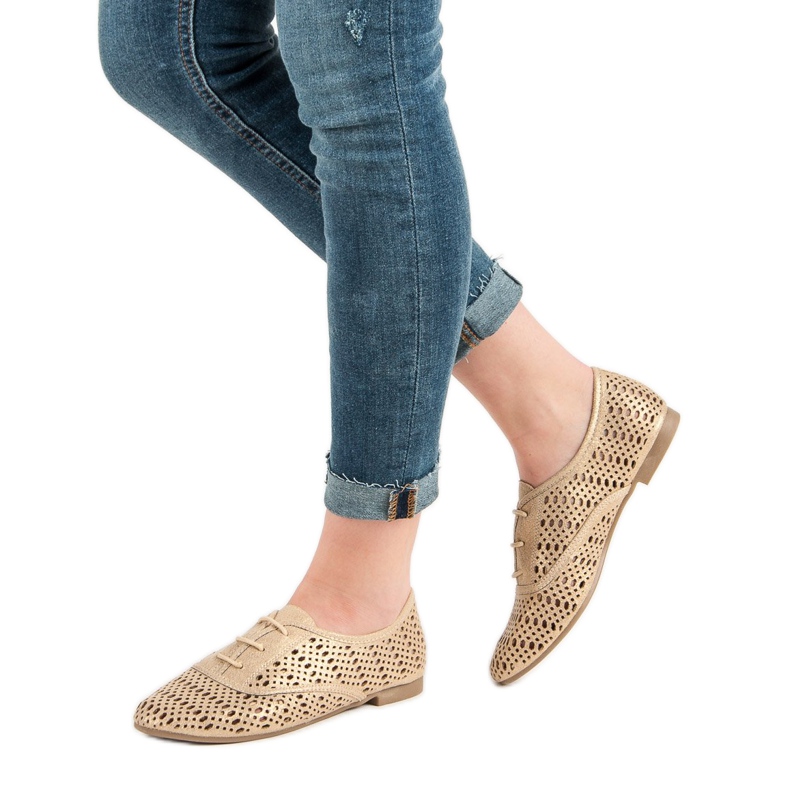 Corina Scarpe traforate dorate d'oro 1
