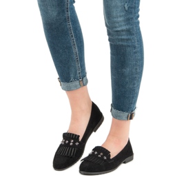 Laura Mode Mocassini in camoscio nero 1