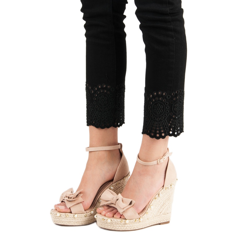 STEPHAN Sandali Espadrillas Con Fiocco marrone 2