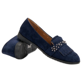 Laura Mode Mocassini blu navy con jet 1