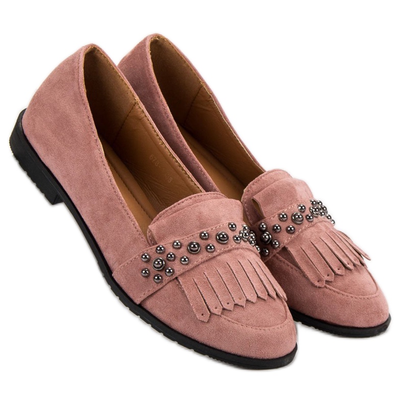 Laura Mode Mocassini Cipria Con Strass rosa 1
