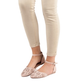Laura Mode Ballerine traforate con cristalli rosa 2