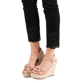 Top Shoes Sandali Cipria Con Fiori rosa 1