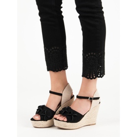Top Shoes Sandali Neri Con Fiori nero 2