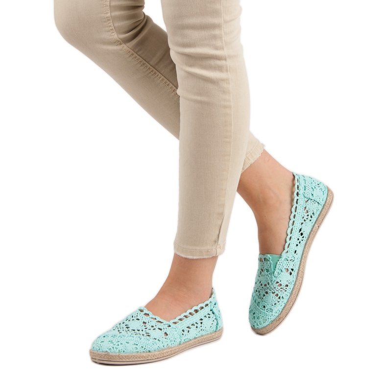 Sweet Shoes Espadrillas di pizzo menta verde 2