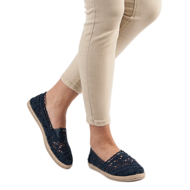 Sweet Shoes Espadrillas in pizzo blu navy 1
