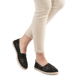Sweet Shoes Espadrillas nere di pizzo nero 1