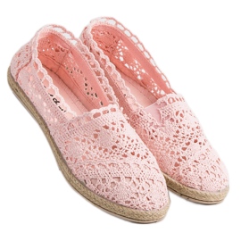 Sweet Shoes Espadrillas di pizzo rosa 1