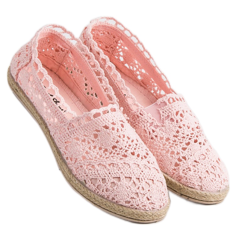 Sweet Shoes Espadrillas di pizzo rosa 1