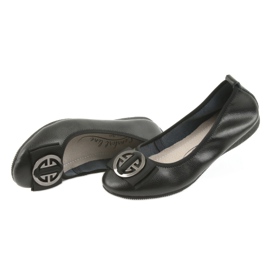 Ballerine da donna in pelle con fiocco Filippo 633 nero 4