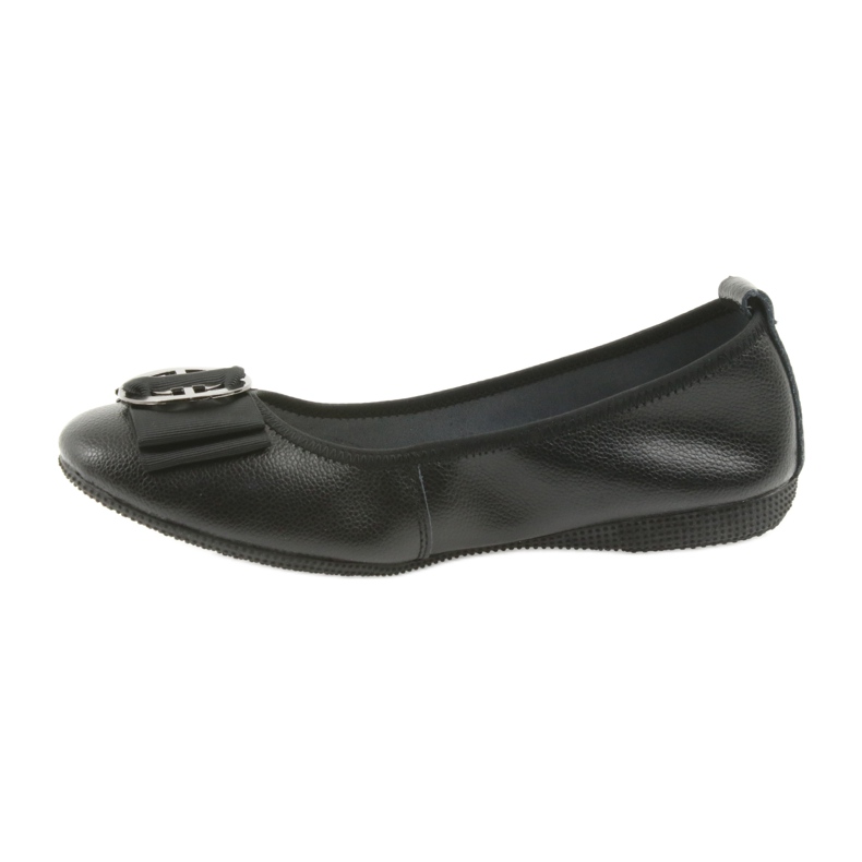 Ballerine da donna in pelle con fiocco Filippo 633 nero 2