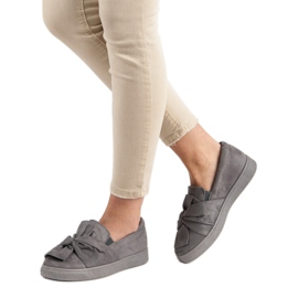 McKey Sneakers in pelle scamosciata senza lacci grigio 2