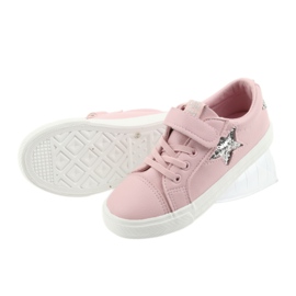 Big Star Sneakers con velcro stella 374104 rosa grigio 5