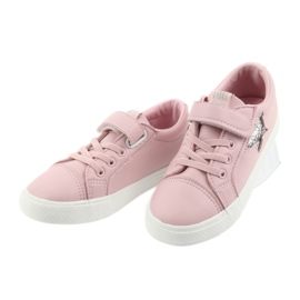 Big Star Sneakers con velcro stella 374104 rosa grigio 3
