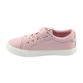 Big Star Sneakers con velcro stella 374104 rosa grigio 2
