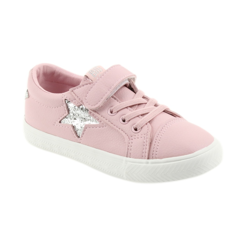 Big Star Sneakers con velcro stella 374104 rosa grigio 1