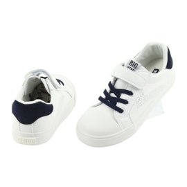 Sneakers con velcro Big Star 374107 bianco blu navy 4