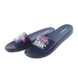 Pantofole da donna Flamingos Atletico bianca rosa blu navy 4