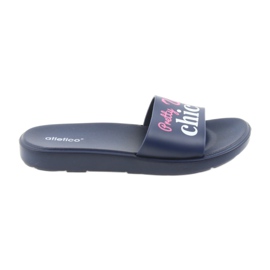 Pantofole da donna Flamingos Atletico bianca rosa blu navy 1