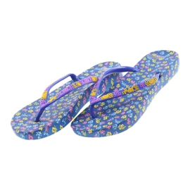 Atletico Infradito da donna con fiori viola blu giallo rosa 4