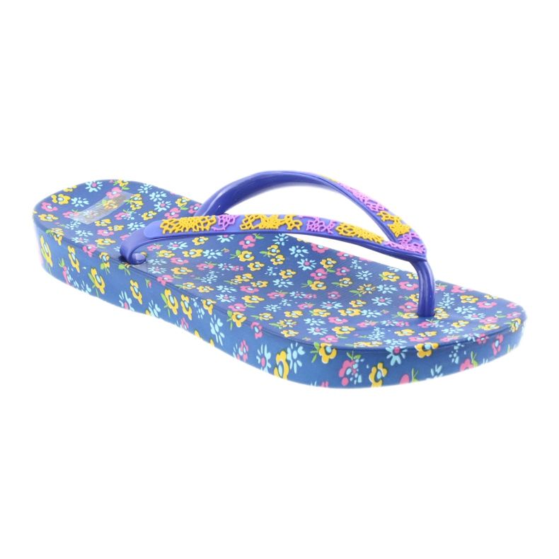Atletico Infradito da donna con fiori viola blu giallo rosa 1