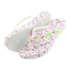 Atletico Infradito da donna con fiori bianco viola verde rosa 5