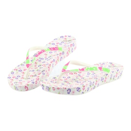 Atletico Infradito da donna con fiori bianca viola verde rosa 4