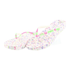 Atletico Infradito da donna con fiori bianco viola verde rosa 3