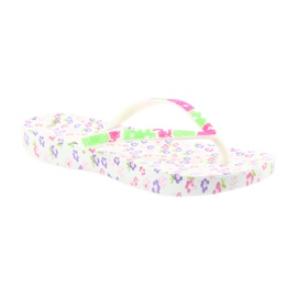 Atletico Infradito da donna con fiori bianco viola verde rosa 1
