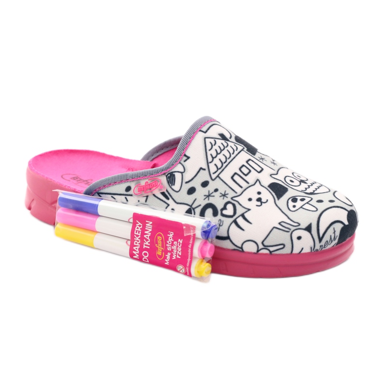 Befado scarpe per bambini disegno da colorare 708X003 rosa bianca 2