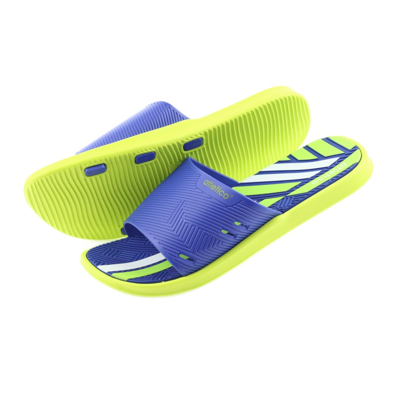 Ciabatte da uomo per la piscina calce dell'Atletico blu verde 4