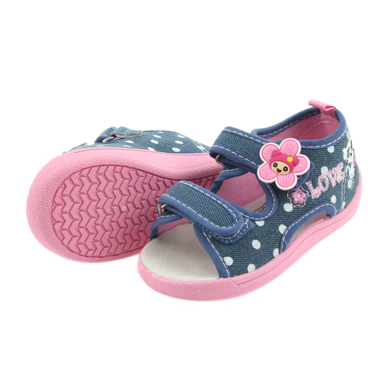 American Club Scarpe per bambini ciabatte sandali jeans Gattino americano 39/19 bianco blu rosa 4