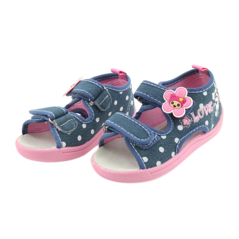 American Club Scarpe per bambini ciabatte sandali jeans Gattino americano 39/19 bianco blu rosa 3
