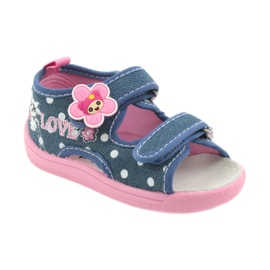 American Club Scarpe per bambini ciabatte sandali jeans Gattino americano 39/19 bianco blu rosa 1