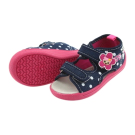 American Club Scarpe per bambini, pantofole americane, soletta in pelle bianco rosa blu navy 4