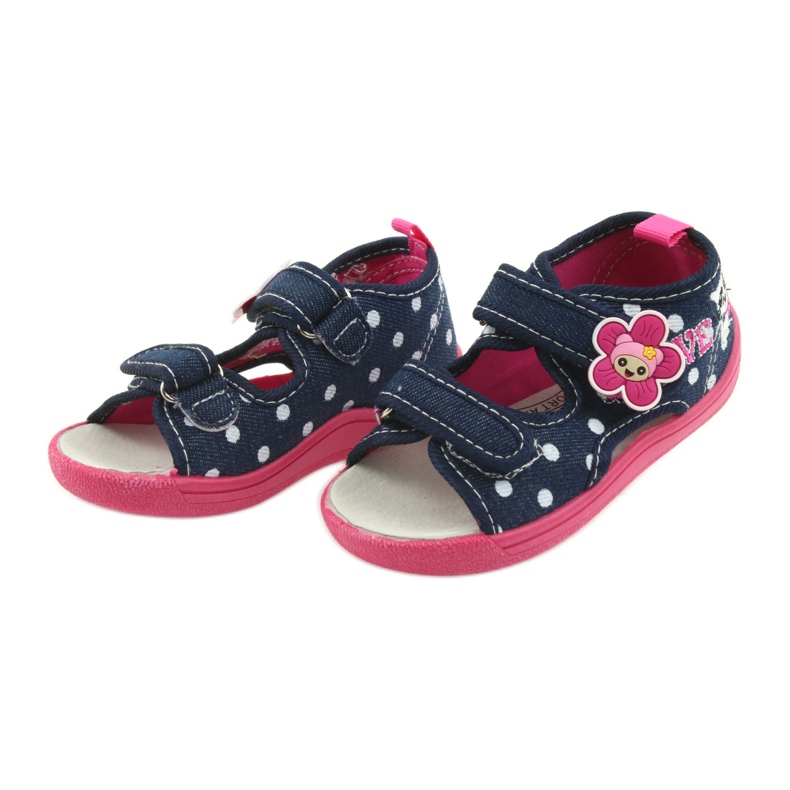 American Club Scarpe per bambini, pantofole americane, soletta in pelle bianco rosa blu navy 3
