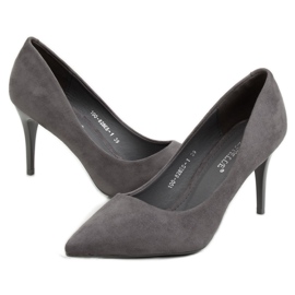Stiletto grigio scamosciato grigio 100-828ES-1 Gray 2
