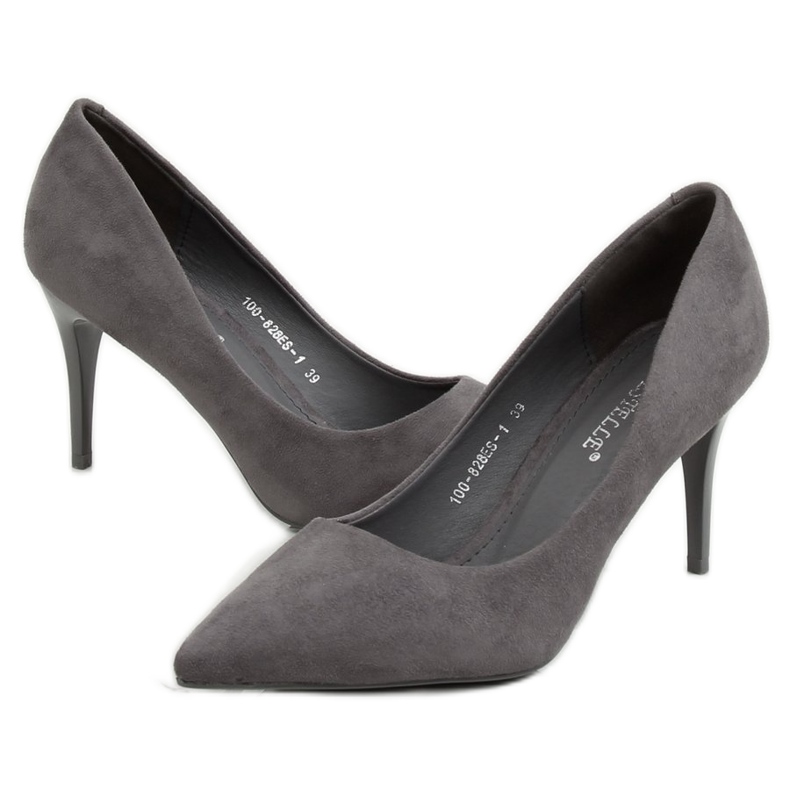 Stiletto grigio scamosciato grigio 100-828ES-1 Gray 2