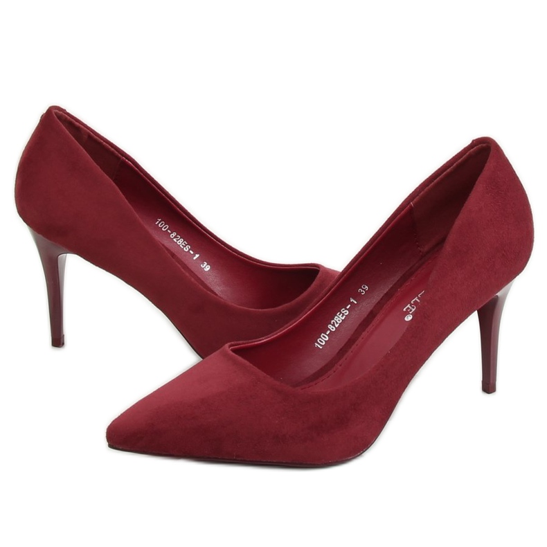 Stiletti in camoscio bordeaux 100-828ES-1 Wine multicolore rosso 2