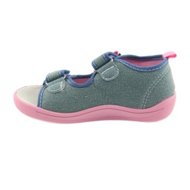 American Club Scarpe per bambini pantofole sandali inserto in pelle americana 37/19 blu rosa 2