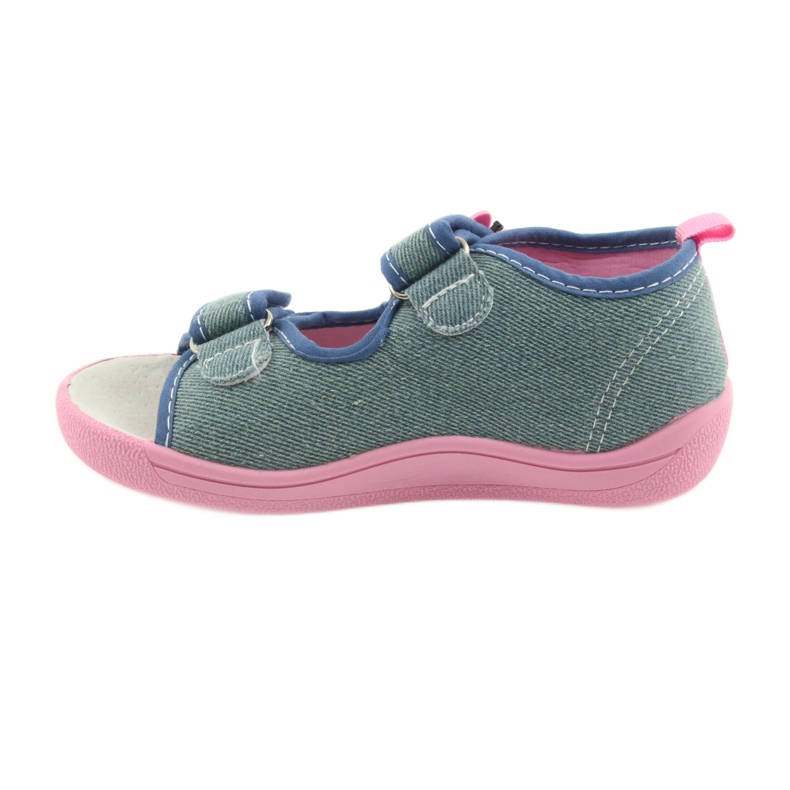 American Club Scarpe per bambini pantofole sandali inserto in pelle americana 37/19 blu rosa 2