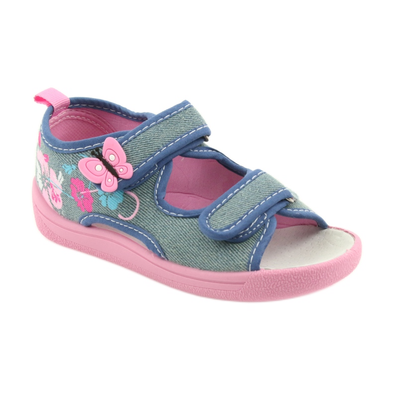 American Club Scarpe per bambini pantofole sandali inserto in pelle americana 37/19 blu rosa 1