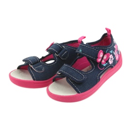 American Club Scarpe per bambini pantofole sandali inserto in pelle americana 37/19 blu rosa blu navy 3