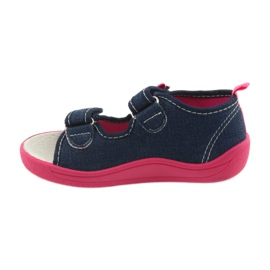 American Club Scarpe per bambini pantofole sandali inserto in pelle americana 37/19 blu rosa blu navy 2