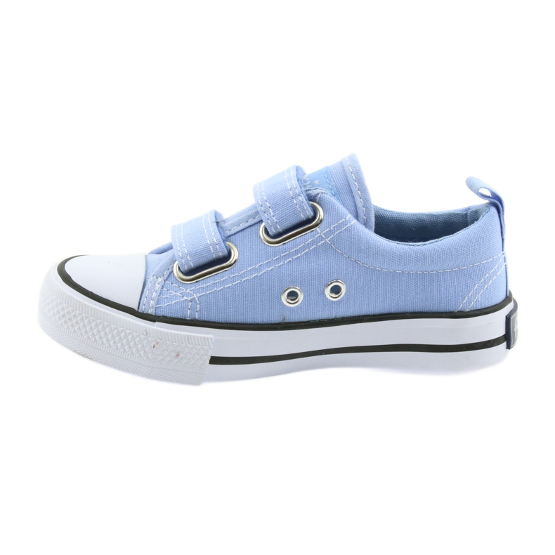 Sneakers con velcro American Club LH50 blu scarpe per bambini bianca 2