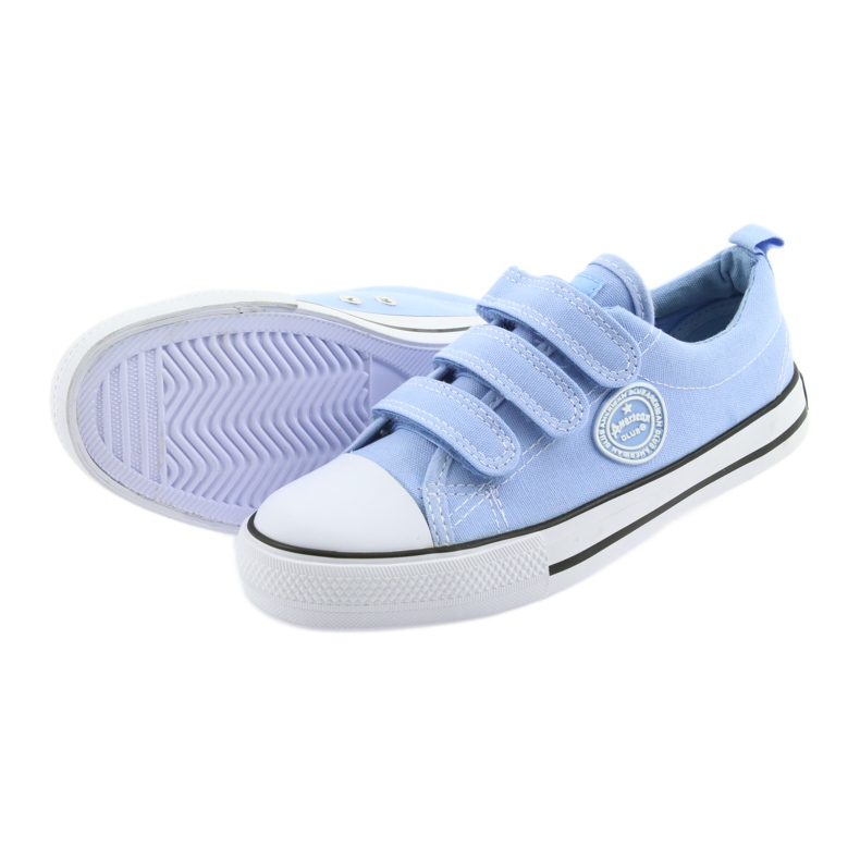Sneakers American Club blu LH49 velcro bianca 4